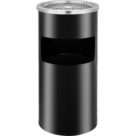 Wall Ashtray Dustbin Steel 26 L Black vidaXL