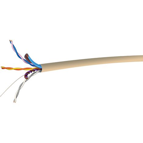 Câble téléphonique RS PRO 4 paires, 24 AWG, Retardant à la flamme Non blindé, Gaine PVC Beige, L 100m ( Prix pour Bobine de 100 Mètres )
