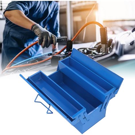 Boîte à outils pliable en métal Oubang 206112, 2 niveaux, 3 tiroirs, boîte de rangement pour outils de la maison, boîte de rangement pour voiture, boîte pliable pour réparation automobile, boîte porta (1/5)