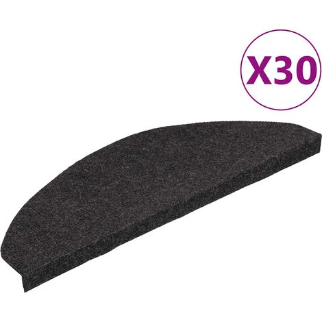Maison Exclusive - Tappetini Autoadesivi per Scale 30 pz Neri 65x22,5x3,5 cm