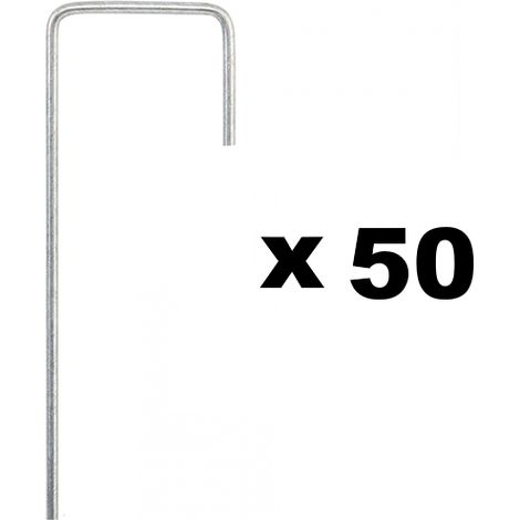 50 Stück Erdanker Verzinkt aus Stahldraht 150 mm lang - 30 mm breit - Stahldraht Stärke 3 mm