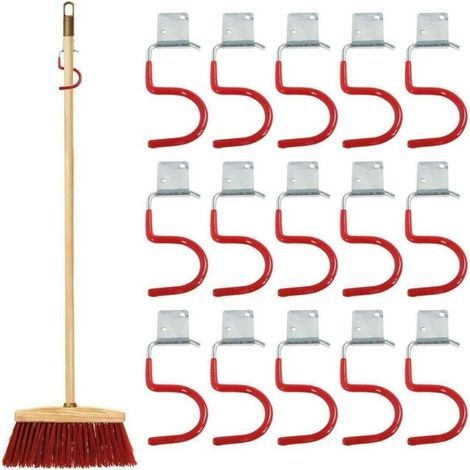 Lntyq Lot de 15 crochets muraux pour outils de jardin - Pour matériel d'aménagement paysager, chaises pliantes, échelles (1/5)