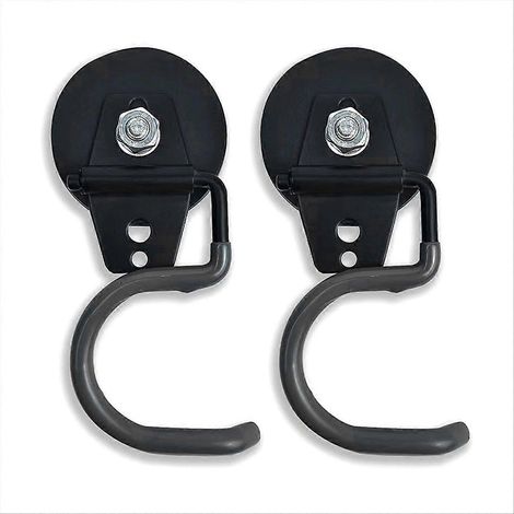 Magnetischer Eisenbesen zum Aufsammeln von Schrauben und Nägeln, schwarze Wandhalterung für Gartengerätegriffe, stabiler Aufbewahrungshaken (1/5)