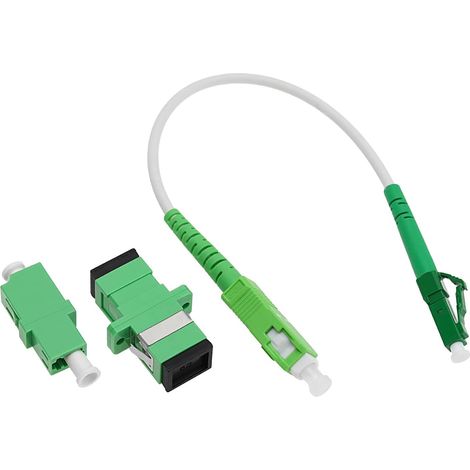 Câble de Raccordement à Fibre Optique LC/APC-SC/APC Monomode Simplex Cordon de Raccordement à Fibre Optique avec Adaptateurs et Coupleurs à Fibre Optique 20cm (1/5)