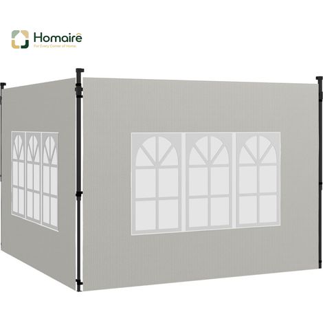 HOMAIRE 2e set de parois latérales pour pavillon 3x3 3x6, imperméables avec fenêtres, blanc