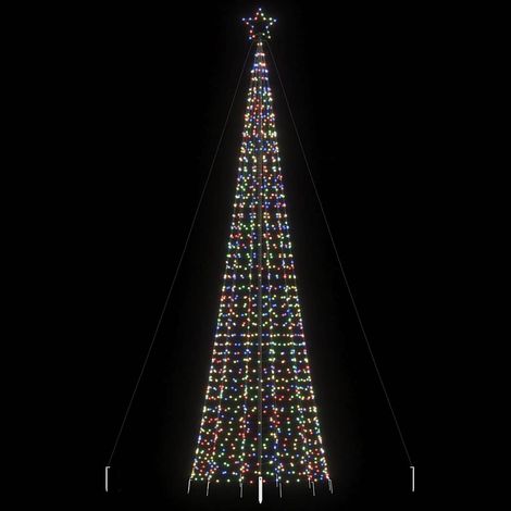 LED Weihnachtsbaum mit Erdspießen 1534 LEDs Mehrfarbig 500 cm vidaXL (1/5)