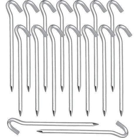 Heringe, 20 Stück Zeltheringe Erdnägel Haken für Zelthering Camping Gartenarbeit Verzinkter Stahl Silber Zeltheringe (1/4)