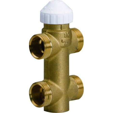 Vanne 3 voies ventilo-convecteur 4131 à 4 raccordements - mâle/mâle 1/2''(15/21) - Kvs 1,7 - Watts (1/2)
