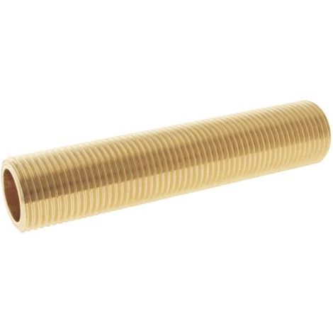 Tube fileté laiton brut à visser - Mâle 15/21 - Longueur 10cm - Sachet 2 pièces