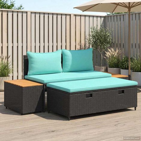 vidaXL Set di divani da esterno 4 -Seater 4 pcs 55 x 30 x 39 cm