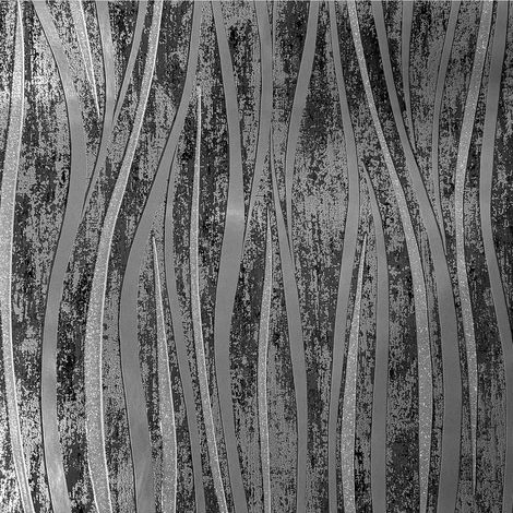 Glitter Wave Wallpaper Grey Silver Metallic Textured Vinyl Concrete Effect (1/4)