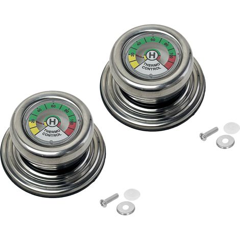 Poignée De Couvercle - Avec Thermomètre Intégré - Pour Casseroles Poêles Cocottes En Fonte Acier Fer - Lot De 2 (1/5)