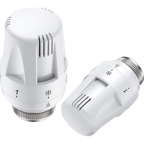 Homgen Lot de 2 têtes de thermostat thermostatiques pour radiateur M30 x 1,5 mm (1/4)