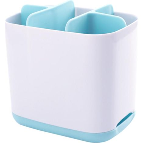 Support Brosse À Dents Et Boîte De Rangement Dentifrice - Matériau Écologique Avec Ventilation - Pour Salle De Bain Domestique - 1 Pièce (1/5)
