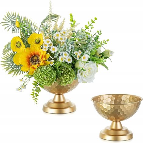 Juego de 2 jarrones dorados para mesa de boda (1/5)