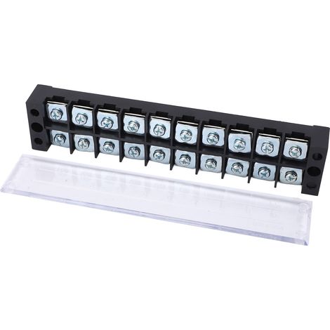Bornier à double rangée, barrette de connexion haute intensité 600 V 45 A, contacts en laiton, bornes à vis universelles, 10 positions, référence 4510 (1/5)
