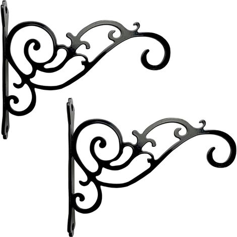 Crochet pour plantes - Lot de 2 - Crochet pour fleurs - Suspension pour plantes - Crochet mural - Support pour plantes suspendues - Crochet mural pour plantes - Noir (1/5)