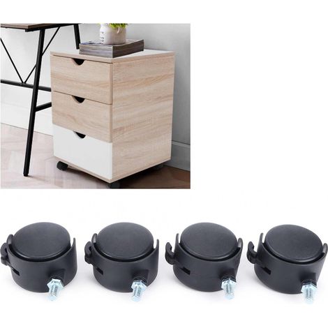 Satz mit 4 universellen 5 cm (2 Zoll) Rollen mit geräuschloser Bremse, 360°-Drehung, für Möbel (1/5)