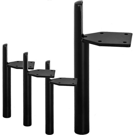 Verstellbare Schrankfüße, 13 cm (7 Zoll) Metall, 4 Stück, moderne, konische, seitlich montierte DIY-Möbelfüße, schwarz, für Schränke, Kommoden und TV-Ständer – 13 cm (5 Zoll) – Schwarz