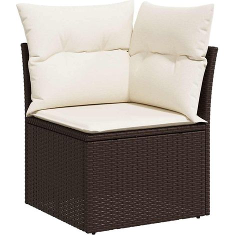 Maison Exclusive - Garten-Ecksofa mit Kissen Braun Poly Rattan