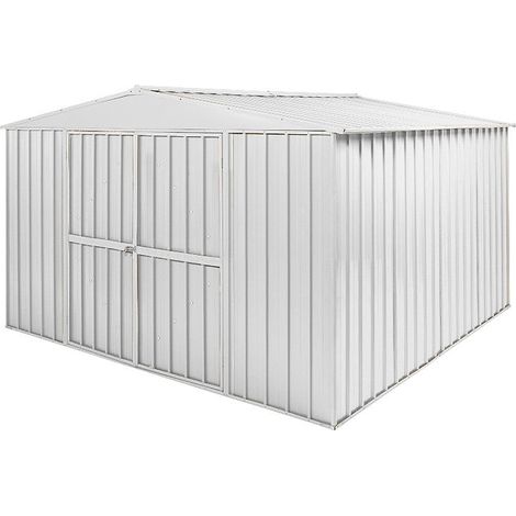 Casetta Box da Giardino in Lamiera di Acciaio Porta Utensili 360x345x212 cm Enaudi Bianca (1/5)