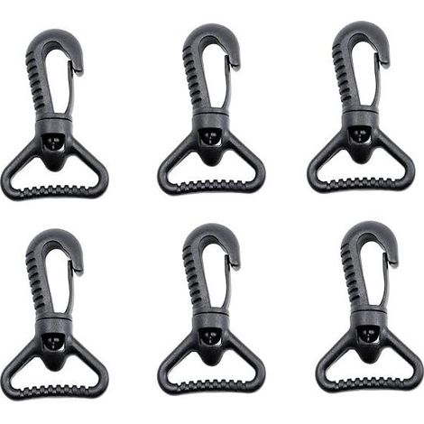 10PCS Mousquetons en Plastique, Mousqueton pivotant en Plastique pour Porte de poussée - Mousqueton Rotatif - Mousqueton Rotatif - Fermoir à Boucle pour Sangle, Noir (1/5)