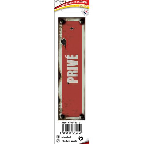 Plaque vintage Privé - Adhésif 170x45mm - 4019444