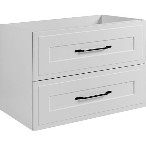Meuble sous lavabo de style classique en blanc, 80 x 57 x 46 cm (1/5)