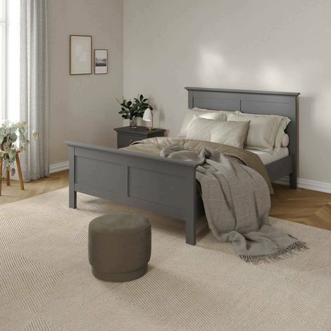 Letto Piazza e Mezza Phanfone, Dimensione Materasso 150x200 cm, Piazza e Mezza, Grigio (1/5)