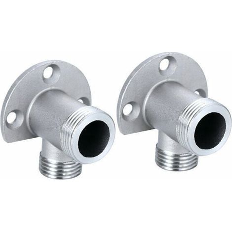 2pcs Kit d'installation pour connecter le tuyau pour robinet apparent - Système de douche extérieur - Mitigeur thermostatique - Conversion encastré en surface (1/5)