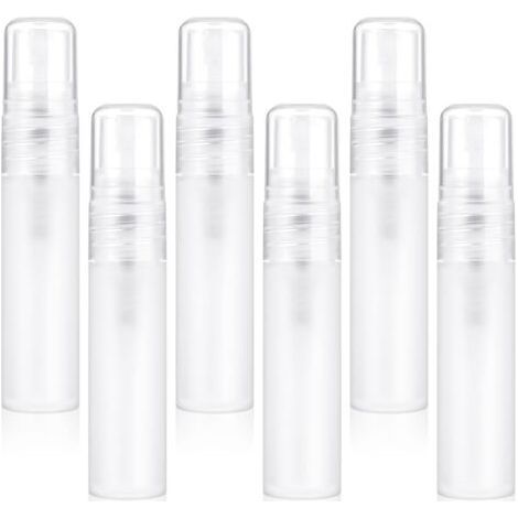 Lot de 6 mini flacons pulvérisateurs de 5 ml - Transparent - Rechargeable - Mini flacons pulvérisateurs en plastique - Portable - Pour les voyages en plein air et le bureau-Chrom (1/5)