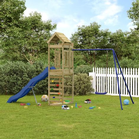 Aire de Jeux d'extérieur, Maison enfant exterieur, Maisonnette de jeu bois de pin imprégné LKOWF18248 (1/5)