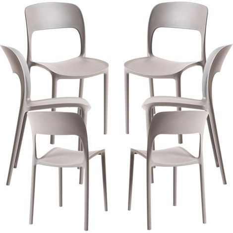 Packs Sillas Jardín - Pack 6 Sillas Inis - Gris (1/5)