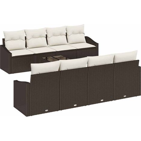 Maison Exclusive - Sofa Set mit Kissen 7 pcs Braun und Creme Poly