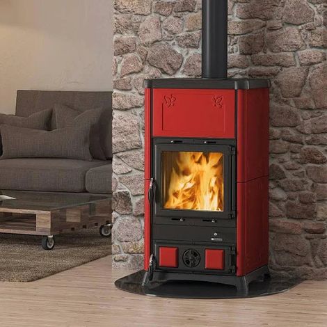 Stufa a legna 9,6kw basse emissioni riscaldamento ambienti,casa,bordeaux Fedora (1/4)
