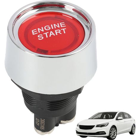 Bouton Poussoir 12V avec LED, Interrupteur de Démarrage, Bouton Demarrage Voiture, Commutateur de Démarrage Moteur Multifonctionnel DC 12V 50A, Interrupteur de Démarrage Ignition pour Voitures (1/5)