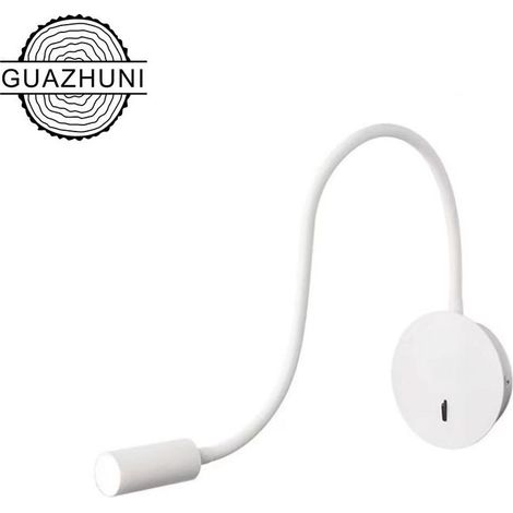 VURAHOME - Wandleseleuchte, 3W LED 3000K Schwanenhals-Leseleuchte, (Weiß) (1/5)
