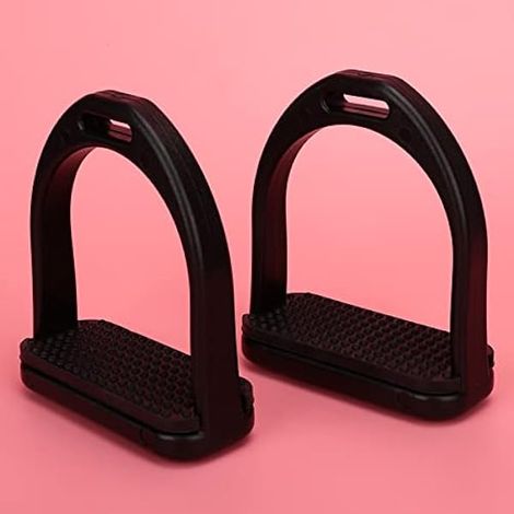 Akozon 2 Pièces de Haut, avec des étriers en Plastique de Force en Plastique Antidérapant Noir Anti-Caoutchouc Noir Accessoires pour Outils de Cheval (S) (1/5)