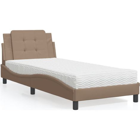 Bettgestell ohne Matratze "Zadar" Cappuccino-Braun 90x190 cm Kunstleder (1/5)