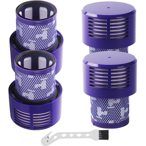 4 filtres HEPA pour V10 / SV12, compatibles avec V10 Cyclone, Absolute, Animal, Motorhead, Total Clean, comprend 1 brosse de nettoyage. pour Filtre V10, remplacement 969082-01 (1/5)