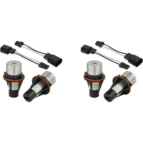 2 coppie di lampadine LED bianche Angel Eye Halo da 8000K per E39 E53 E60 E63 E64 E66 E87 5 6 7 X3 X5