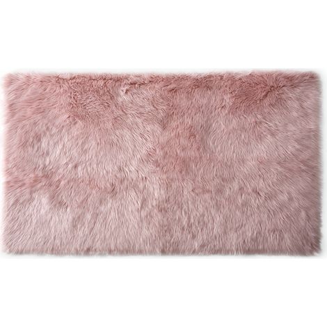 ALFOMBRA PELO LARGO SUAVE ROSA 120X170CM (1/3)