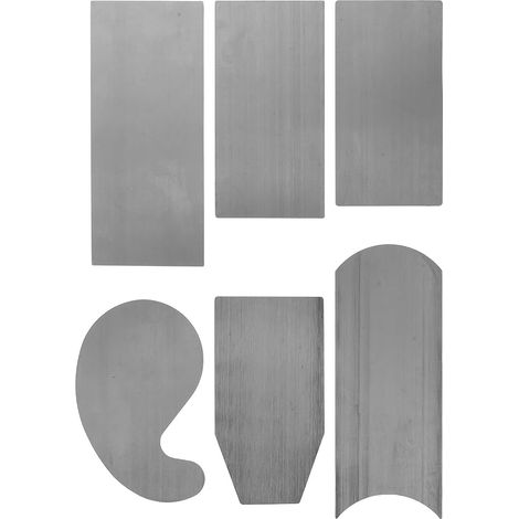 Lot de 6 Racloirs D’Ébénisterie en Acier 65Mn Trempé Dureté Kit Multi-Usages pour Travail Bois Formes Variées pour Finition Lisse et Polissage Précis Outil (1/5)