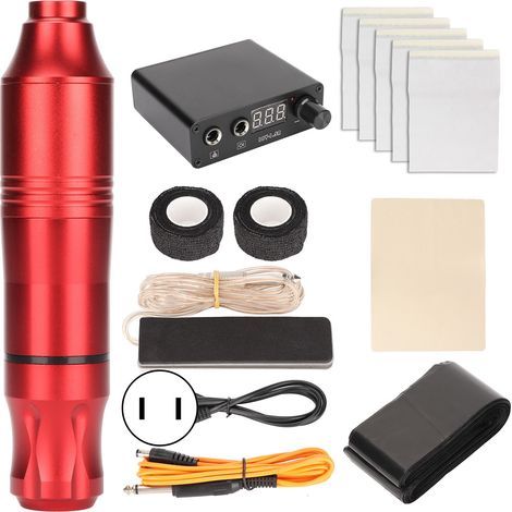 Professionelles Tattoo-Maschinen-Set, Komplettset mit 100-230V US-Stecker-Netzteil, ideal für Anfänger. (1/5)