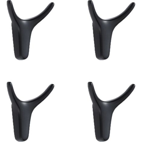 4 Pièces Patère Double Crochet, Crochet de Manteau Métal, Alliage D'aluminium Patere Murale, Crochets Muraux Doubles, Pour Entrée Chambre le Salon Cuisine Vis Inclus (1/5)