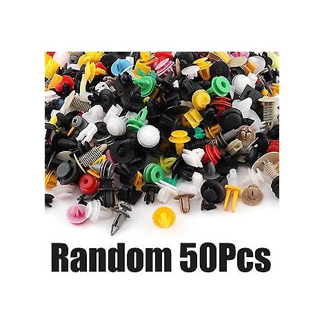 50 Stück gemischte Kfz-Befestigungselemente, Stoßstangenschrauben, Clips, Türverkleidungsplatten, Schnallen, Dachhimmel-Regenschutz, Kunststoffclips für den Fahrzeuginnenraum