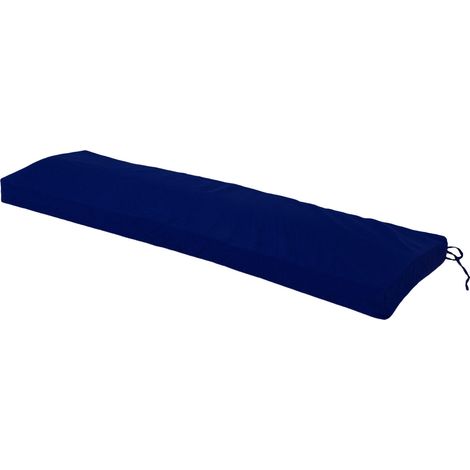 Coussin imperméable pour banc d'extérieur, mobilier de jardin, canapé, balancelle, coussin avec sangle et housse amovible, bleu marine (1/5)