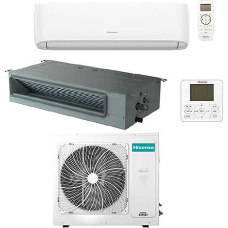 Klimaanlage Hisense Hi Comfort WiFi + Ductable R32 Dual Split Inverter 18000 + 18000 BTU mit E.U. 5AMW105U4RQC NEUE Klasse A++/A+