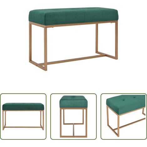 vidaXL Banc de couloir -  Banc 80 cm Vert Velours (1/5)