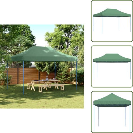 Tente de réception pliable escamotable vert 440x292x315 cm - Tente De Réception - Abri Extérieur - Gazebo - Structure Extérieure - Événement En Plein Air (1/5)